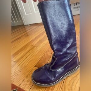 Boden Patent Leather Lined Purple Boots